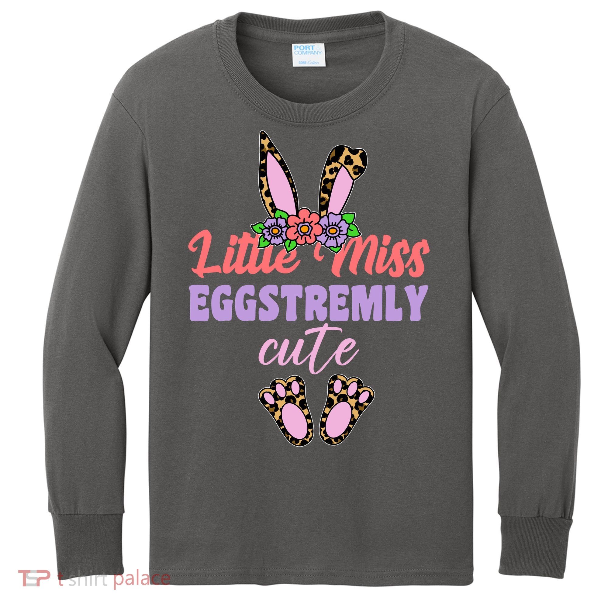 Little Miss Eggstremly Cute Easter Bunny Kids Long Sleeve Shirt