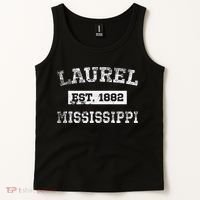 Laurel Mississippi Est. 1882 Distressed Tank Top thumb 2