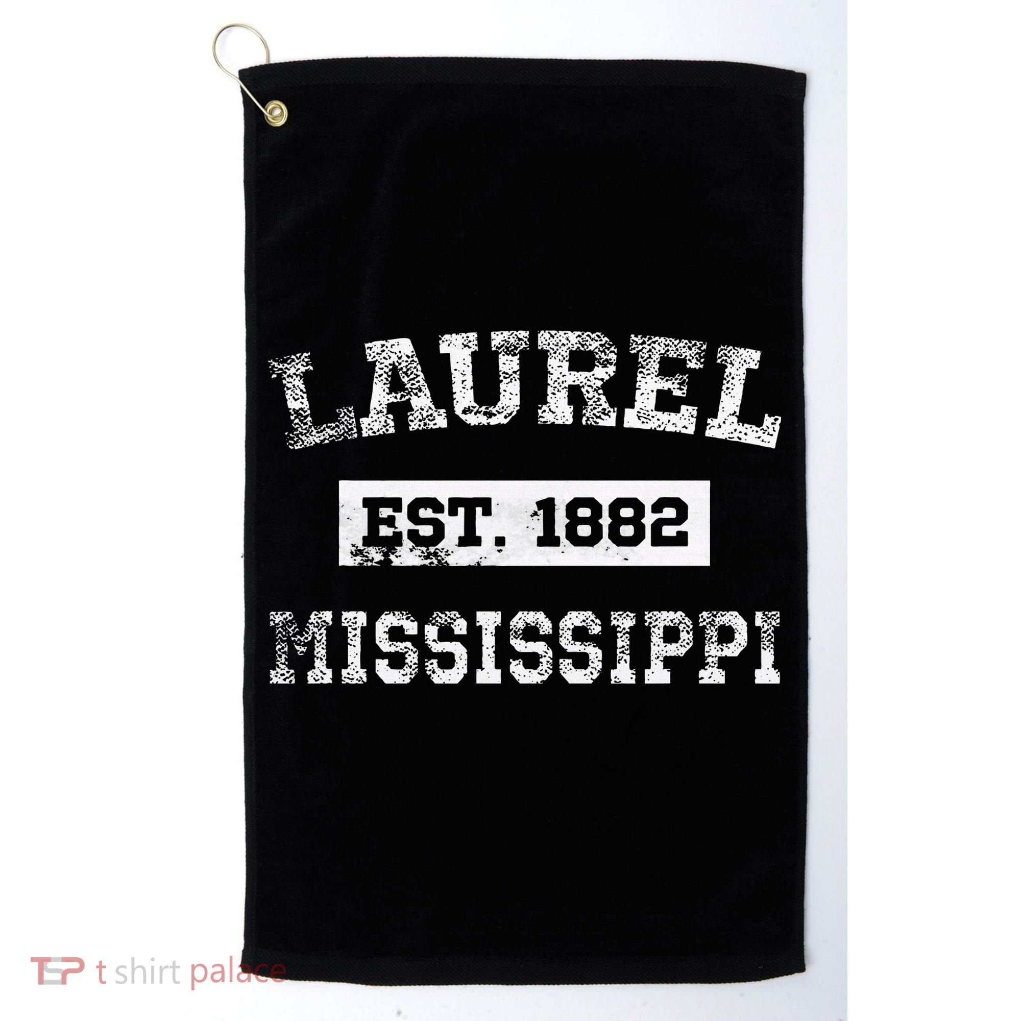 Laurel Mississippi Est. 1882 Distressed Golf Towel