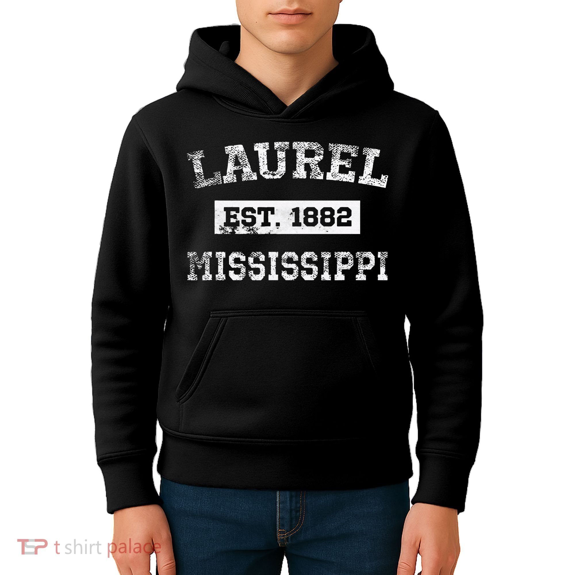 Laurel Mississippi Est. 1882 Distressed Kids Hoodie