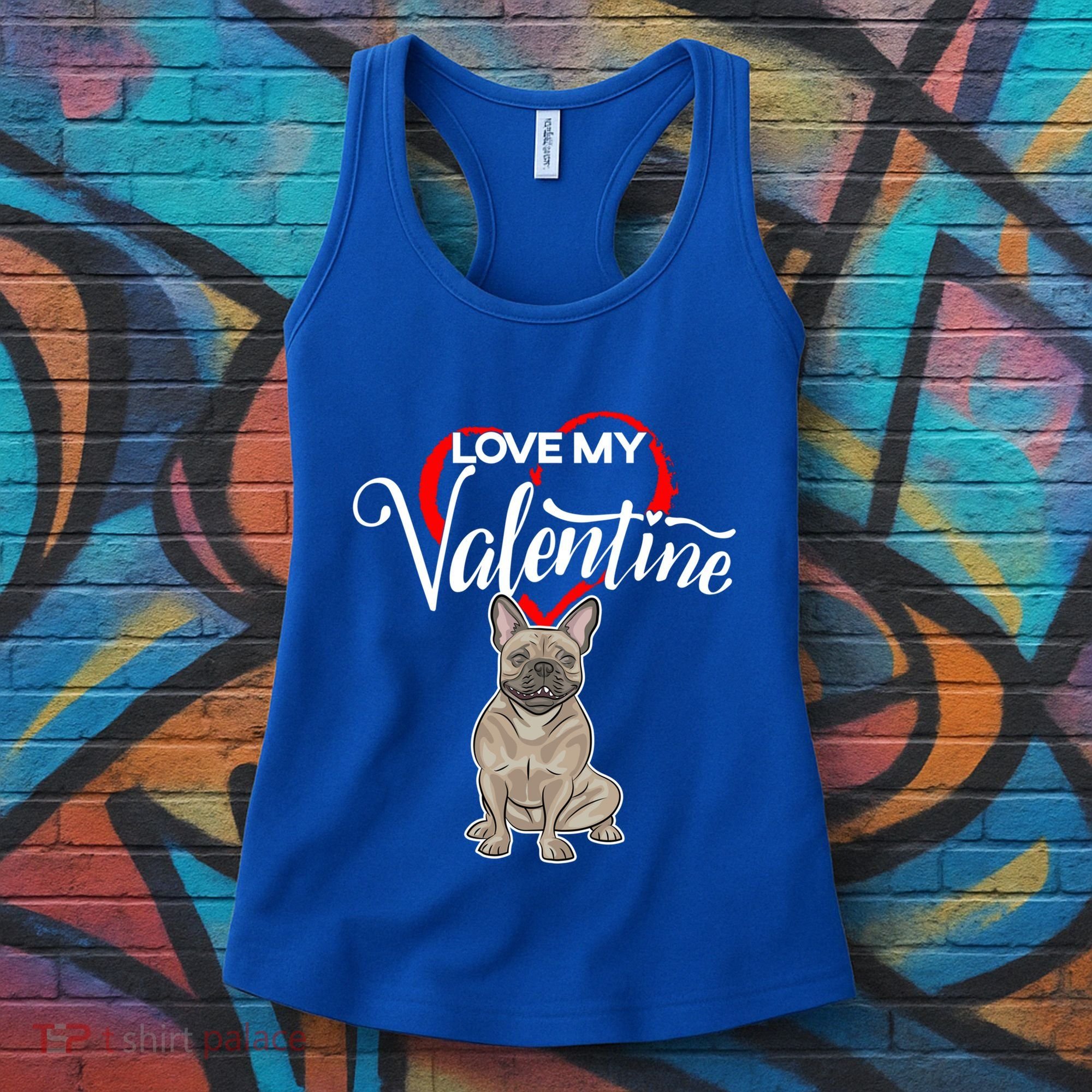 Love My French Bulldog Dog Valentine's Day Meaningful Gift Women's Tank Top