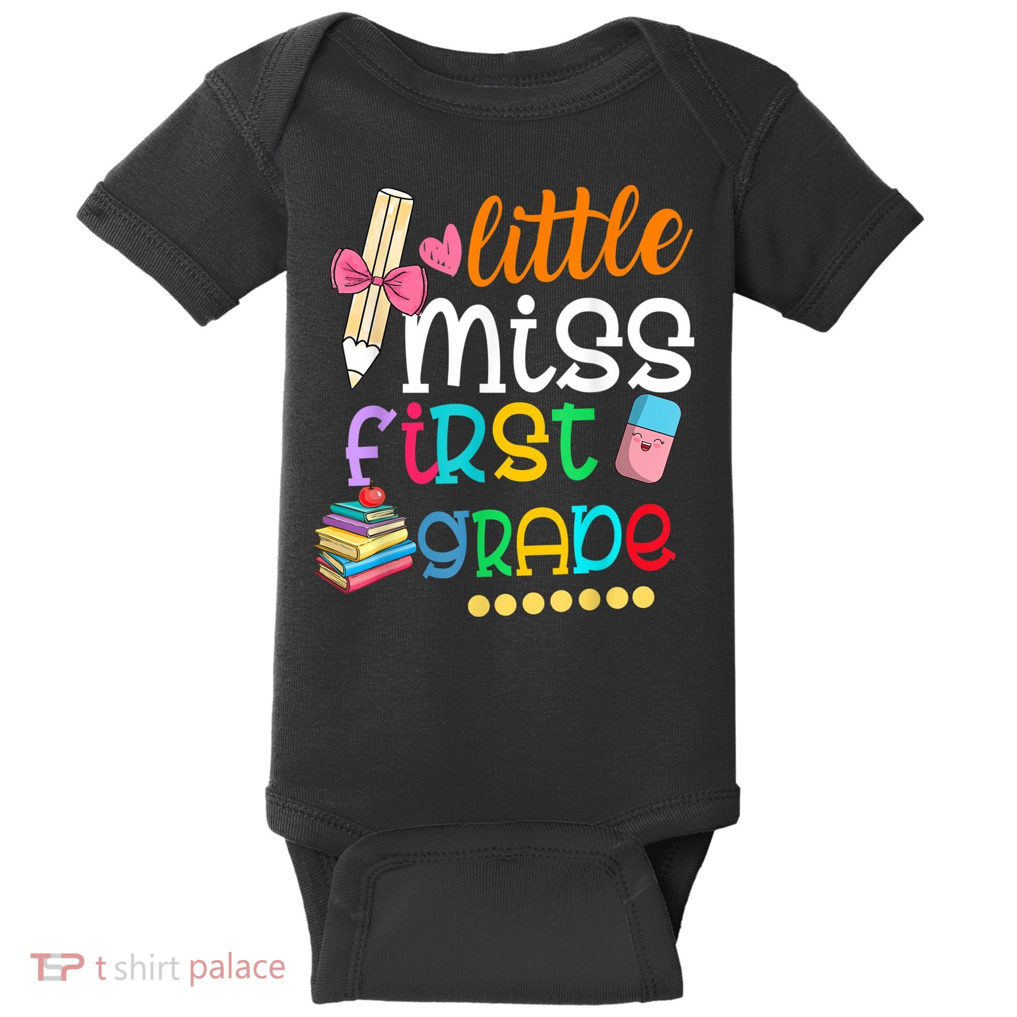 Little Miss First Grade Back To School Baby Bodysuit