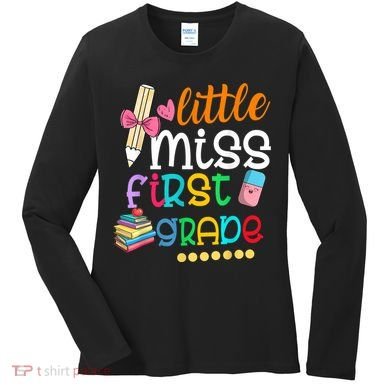 Little Miss First Grade Back To School Women's Long Sleeve Shirt