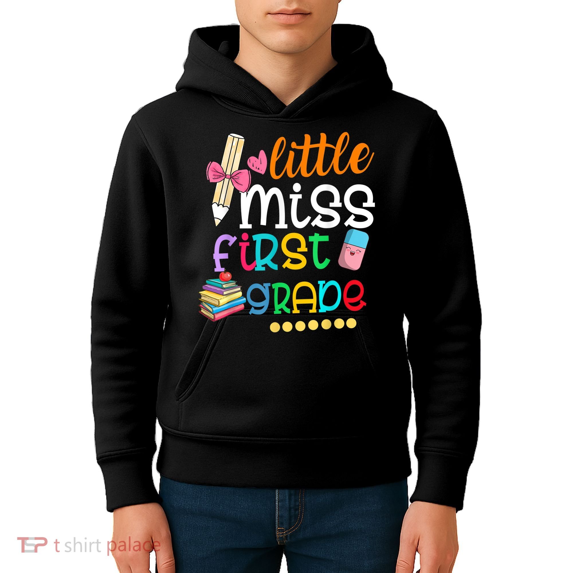 Little Miss First Grade Back To School Kids Hoodie