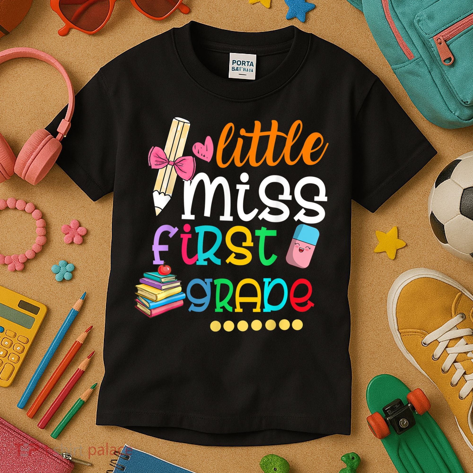 Little Miss First Grade Back To School Kids T-Shirt