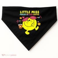 Little Miss Fueled By Iced Coffee Funny Coffee Drinking USA-Made Doggie Bandana thumb 0