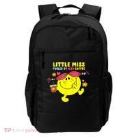 Little Miss Fueled By Iced Coffee Funny Coffee Drinking Backpack thumb 0