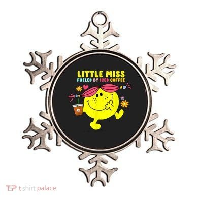 Little Miss Fueled By Iced Coffee Funny Coffee Drinking Ornament