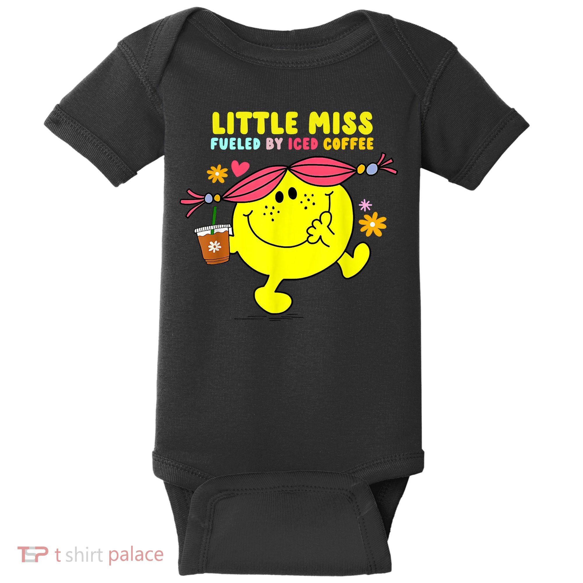 Little Miss Fueled By Iced Coffee Funny Coffee Drinking Baby Bodysuit