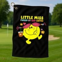 Little Miss Fueled By Iced Coffee Funny Coffee Drinking Golf Towel thumb 1