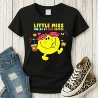 Little Miss Fueled By Iced Coffee Funny Coffee Drinking Women's T-Shirt thumb 3