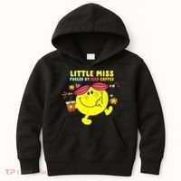 Little Miss Fueled By Iced Coffee Funny Coffee Drinking Kids Hoodie thumb 0