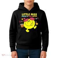 Little Miss Fueled By Iced Coffee Funny Coffee Drinking Kids Hoodie thumb 4