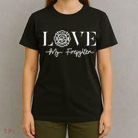 Love My Firefighter Wife Girlfriend Gift T-Shirt thumb 4
