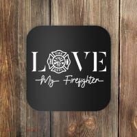 Love My Firefighter Wife Girlfriend Gift Coaster thumb 0