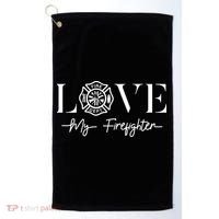 Love My Firefighter Wife Girlfriend Gift Golf Towel thumb 0