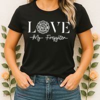 Love My Firefighter Wife Girlfriend Gift Women's T-Shirt thumb 2