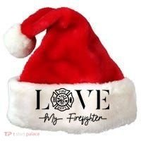 Love My Firefighter Wife Girlfriend Gift Santa Hat thumb 0
