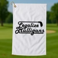 Legalize Mulligans Funny Golf Gift Golf Towel thumb 1