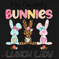Leopard My Favorite Bunnies Call Me Lunch Lady Easter Day Ornament thumb 1