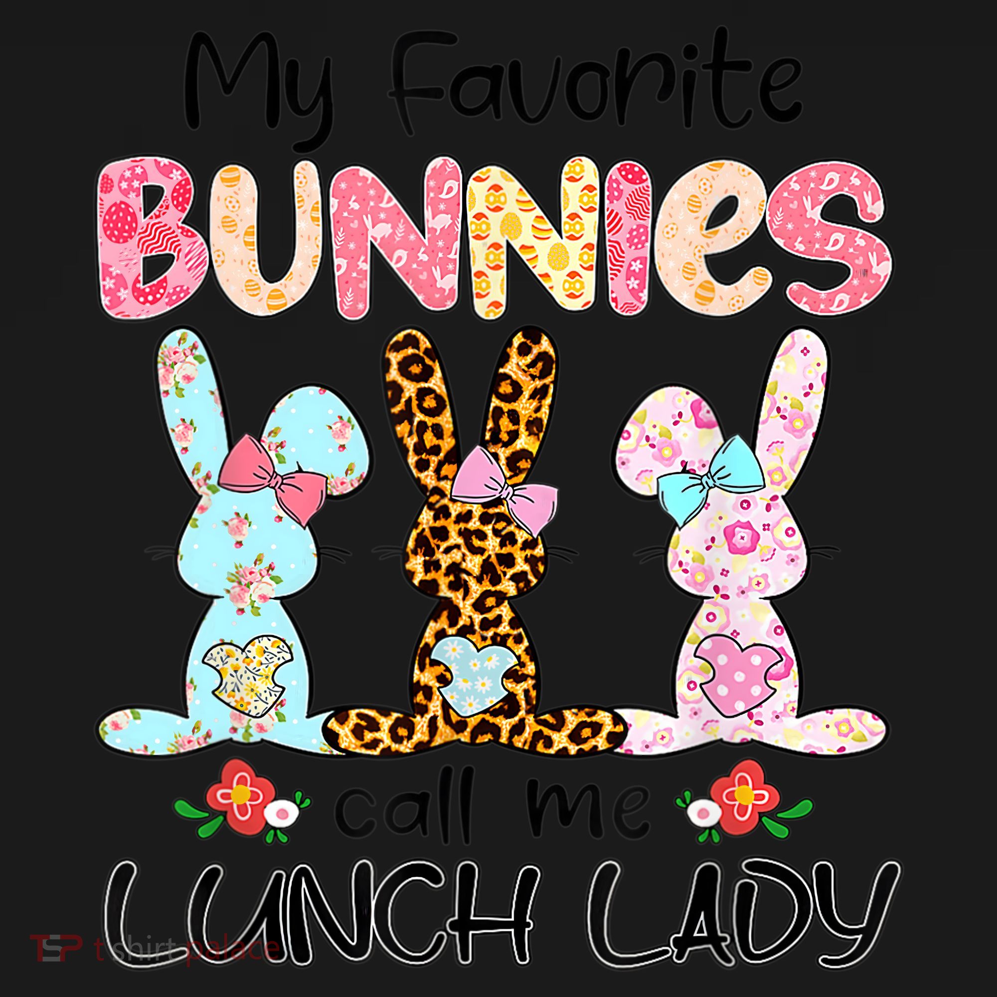 Leopard My Favorite Bunnies Call Me Lunch Lady Easter Day Ornament