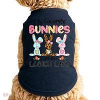 Leopard My Favorite Bunnies Call Me Lunch Lady Easter Day Doggie Tank thumb 0