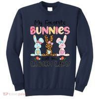 Leopard My Favorite Bunnies Call Me Lunch Lady Easter Day Sweatshirt thumb 0