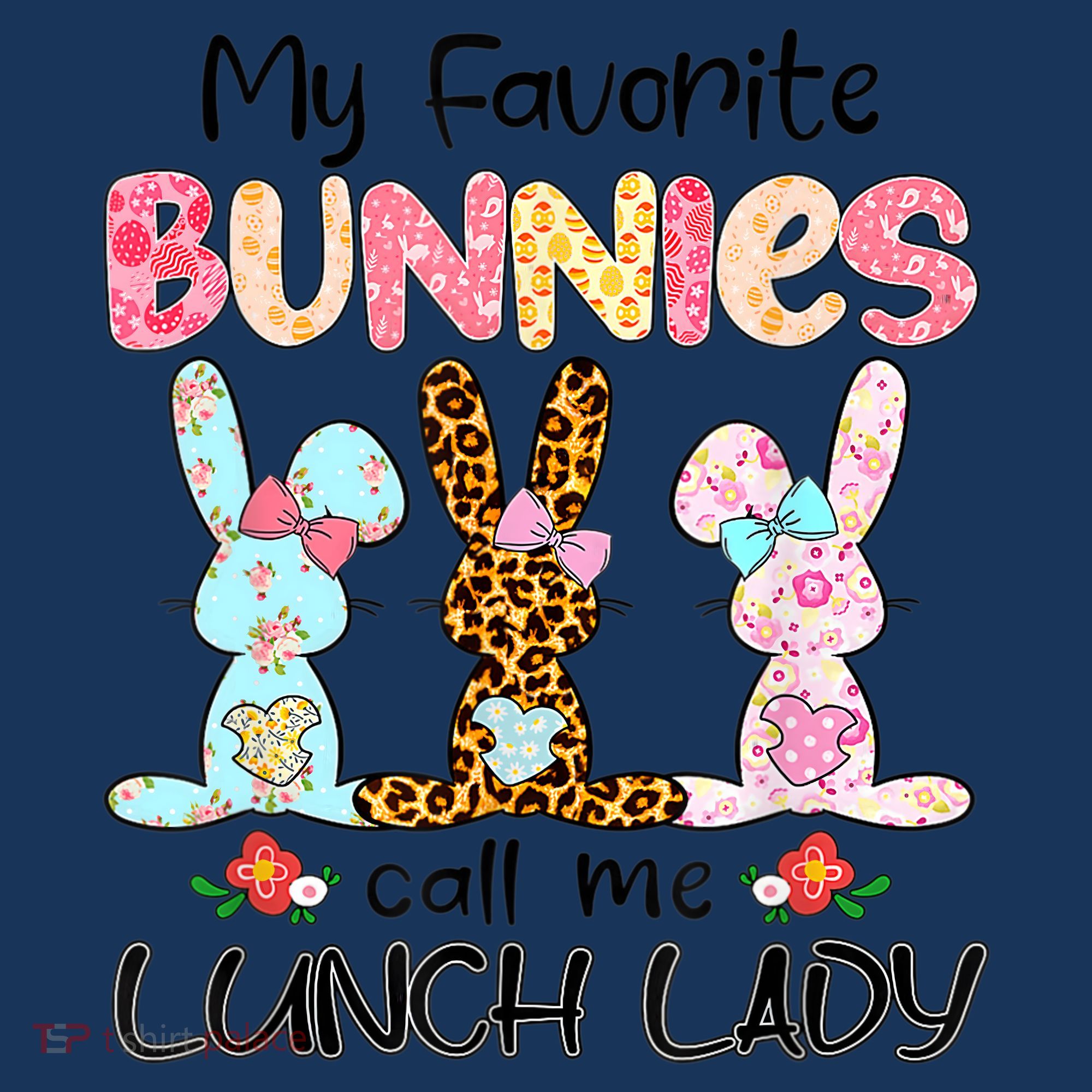 Leopard My Favorite Bunnies Call Me Lunch Lady Easter Day Women's Hoodie