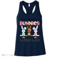 Leopard My Favorite Bunnies Call Me Lunch Lady Easter Day Women's Tank Top thumb 0