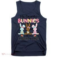 Leopard My Favorite Bunnies Call Me Lunch Lady Easter Day Tank Top thumb 0