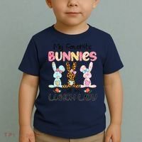 Leopard My Favorite Bunnies Call Me Lunch Lady Easter Day Toddler T-Shirt thumb 2
