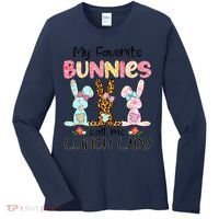 Leopard My Favorite Bunnies Call Me Lunch Lady Easter Day Women's Long Sleeve Shirt thumb 0