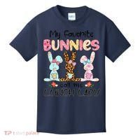 Leopard My Favorite Bunnies Call Me Lunch Lady Easter Day Kids T-Shirt thumb 0