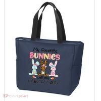 Leopard My Favorite Bunnies Call Me Lunch Lady Easter Day Tote Bag thumb 3