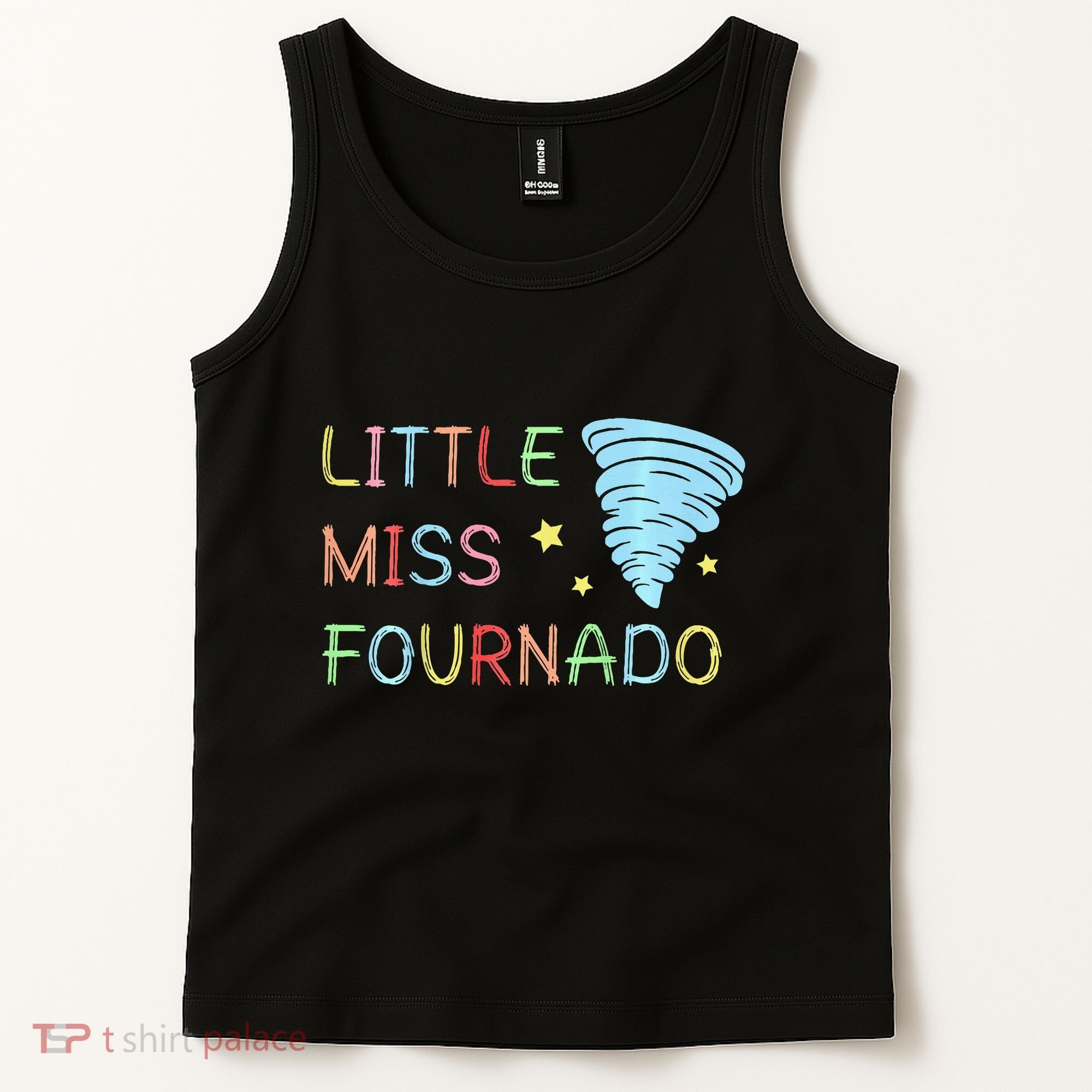 Little Miss Fournado 4th Birthday Tank Top