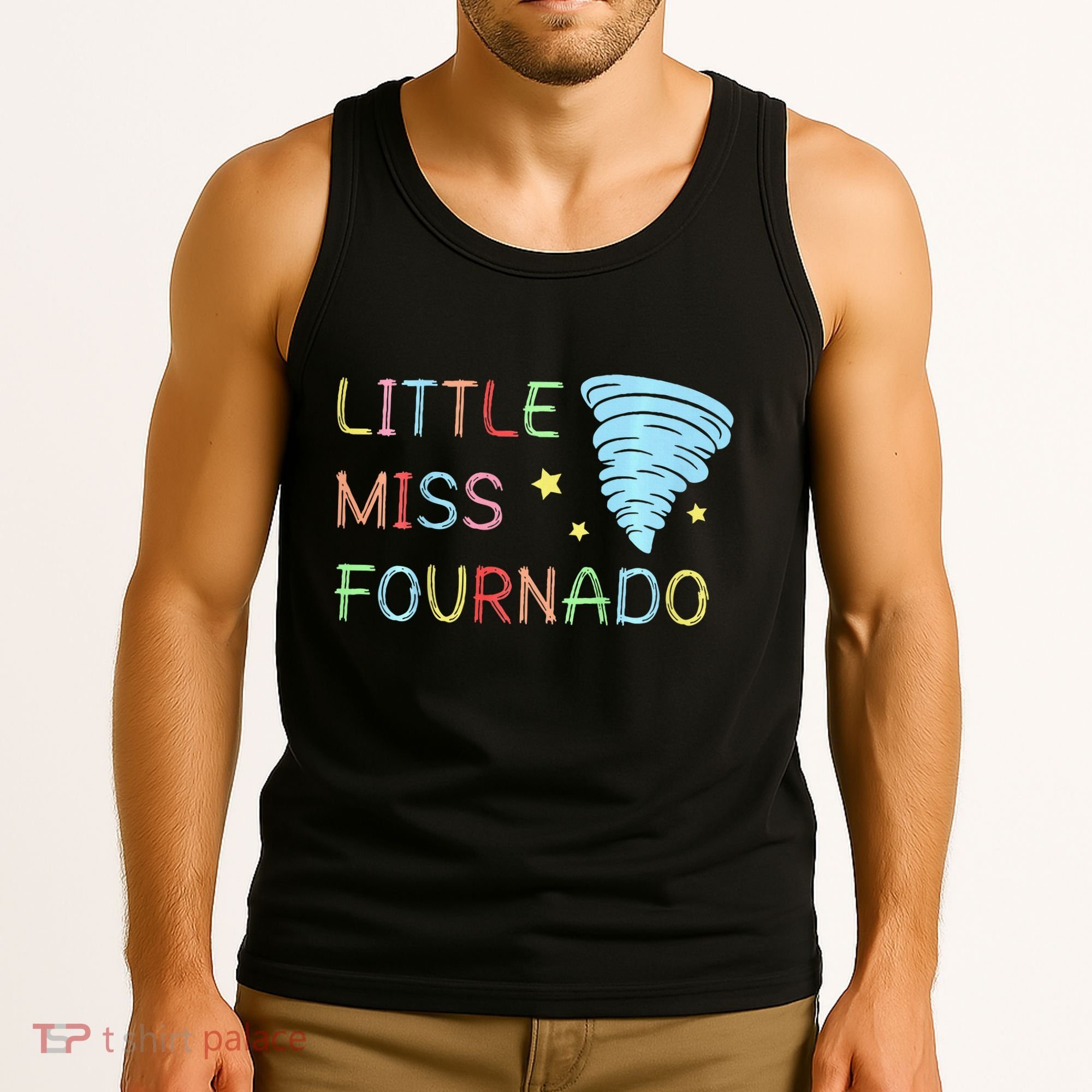 Little Miss Fournado 4th Birthday Tank Top