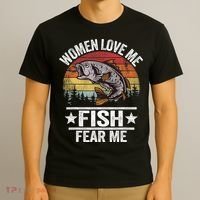 Love Me Fish Fear Me Fisher Vintage T-Shirt thumb 3