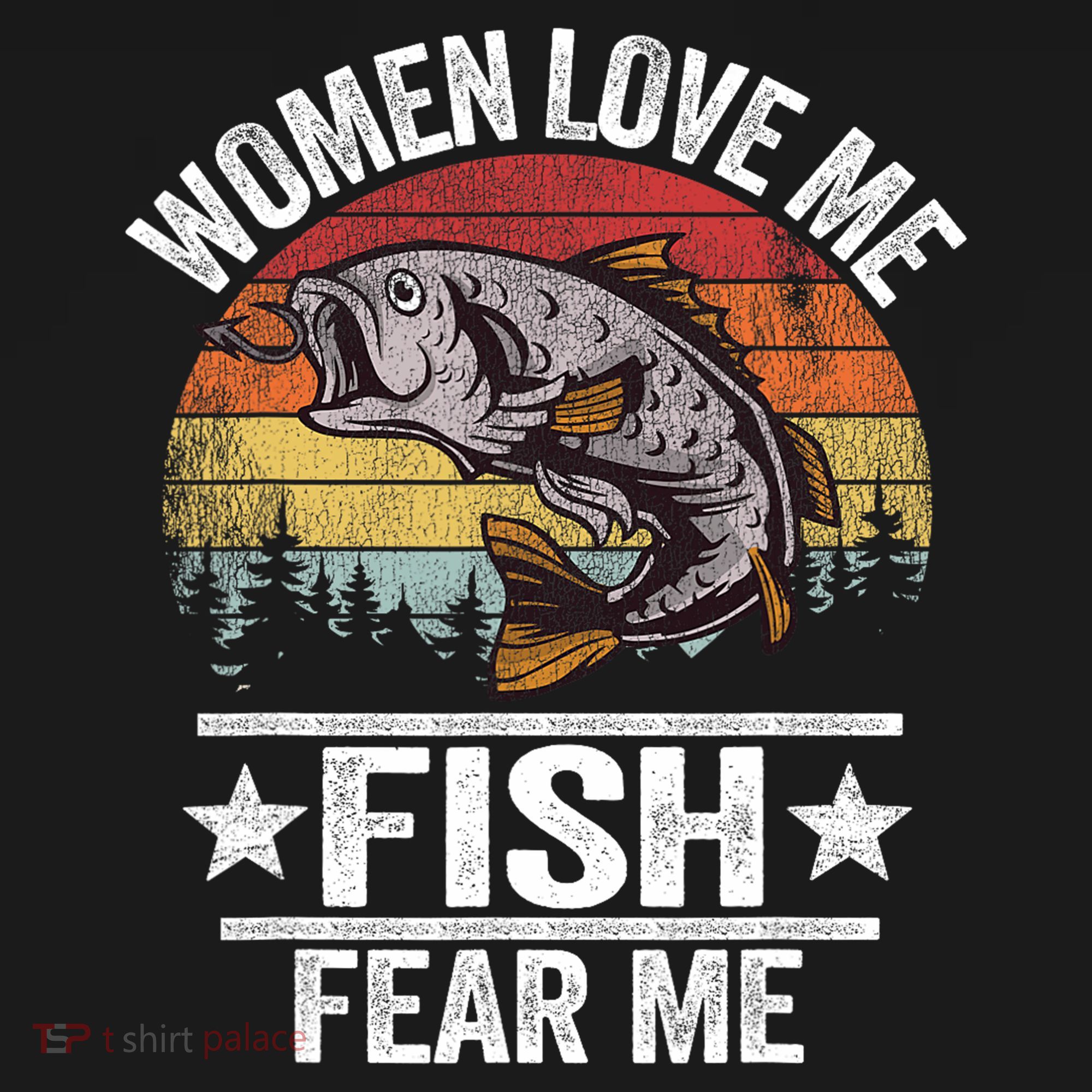 Love Me Fish Fear Me Fisher Vintage T-Shirt