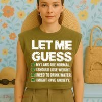 Let Me Guess My Labs Are Normal I Should Lose Weigh Sarcasm Sweatshirt Garment-Dyed Women's Muscle Tee thumb 4