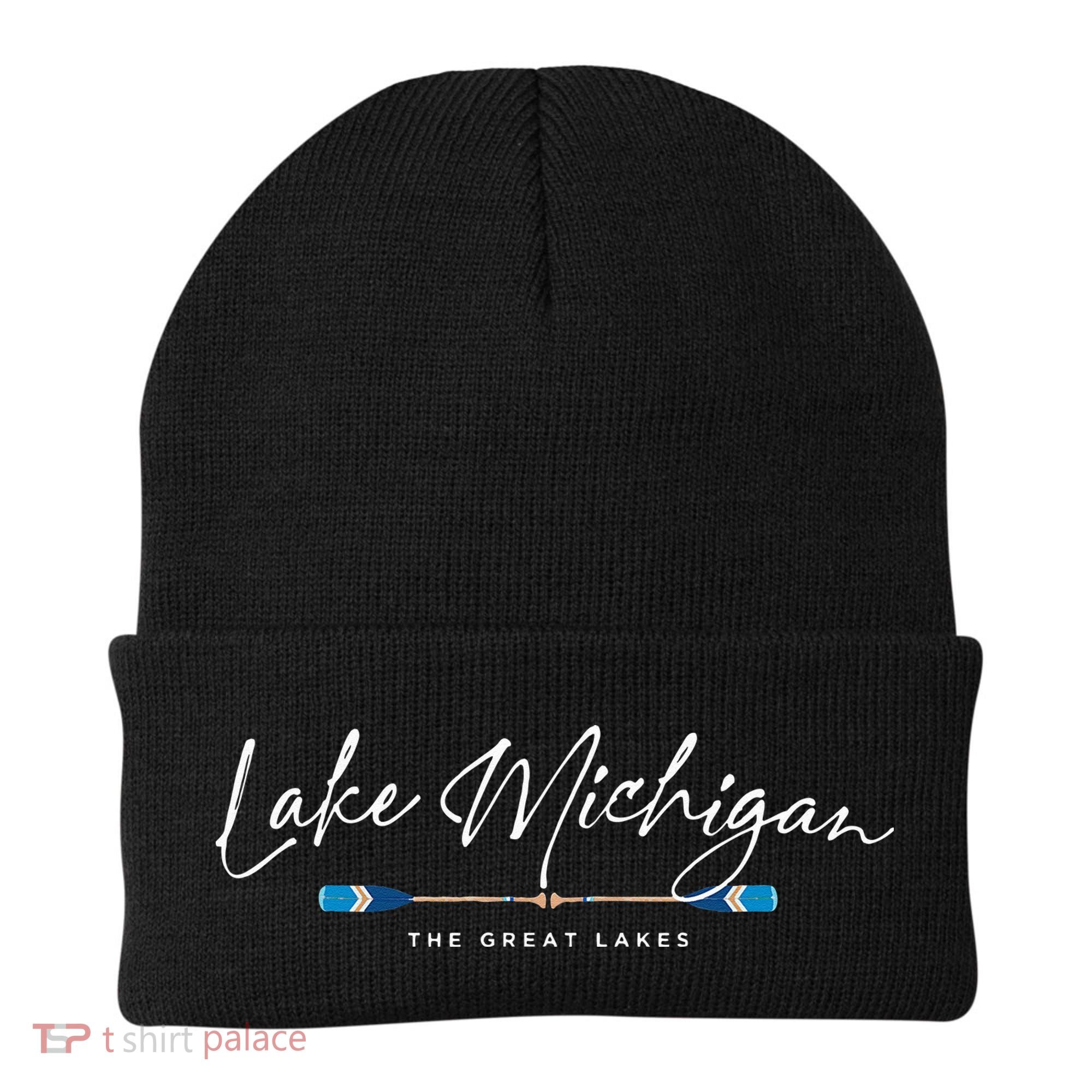 Lake Michigan Great Lakes Oars Graphic Beanie