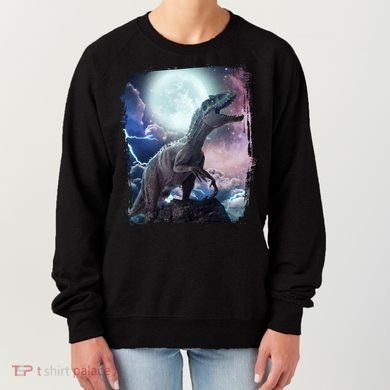 Lightning Moon Galaxy Trex Dinosaur Women's Sweatshirt