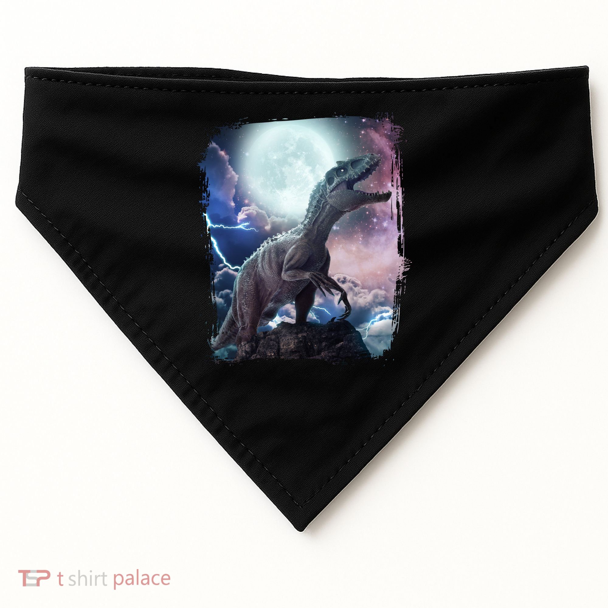 Lightning Moon Galaxy Trex Dinosaur USA-Made Doggie Bandana