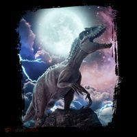 Lightning Moon Galaxy Trex Dinosaur Bucket Hat thumb 4