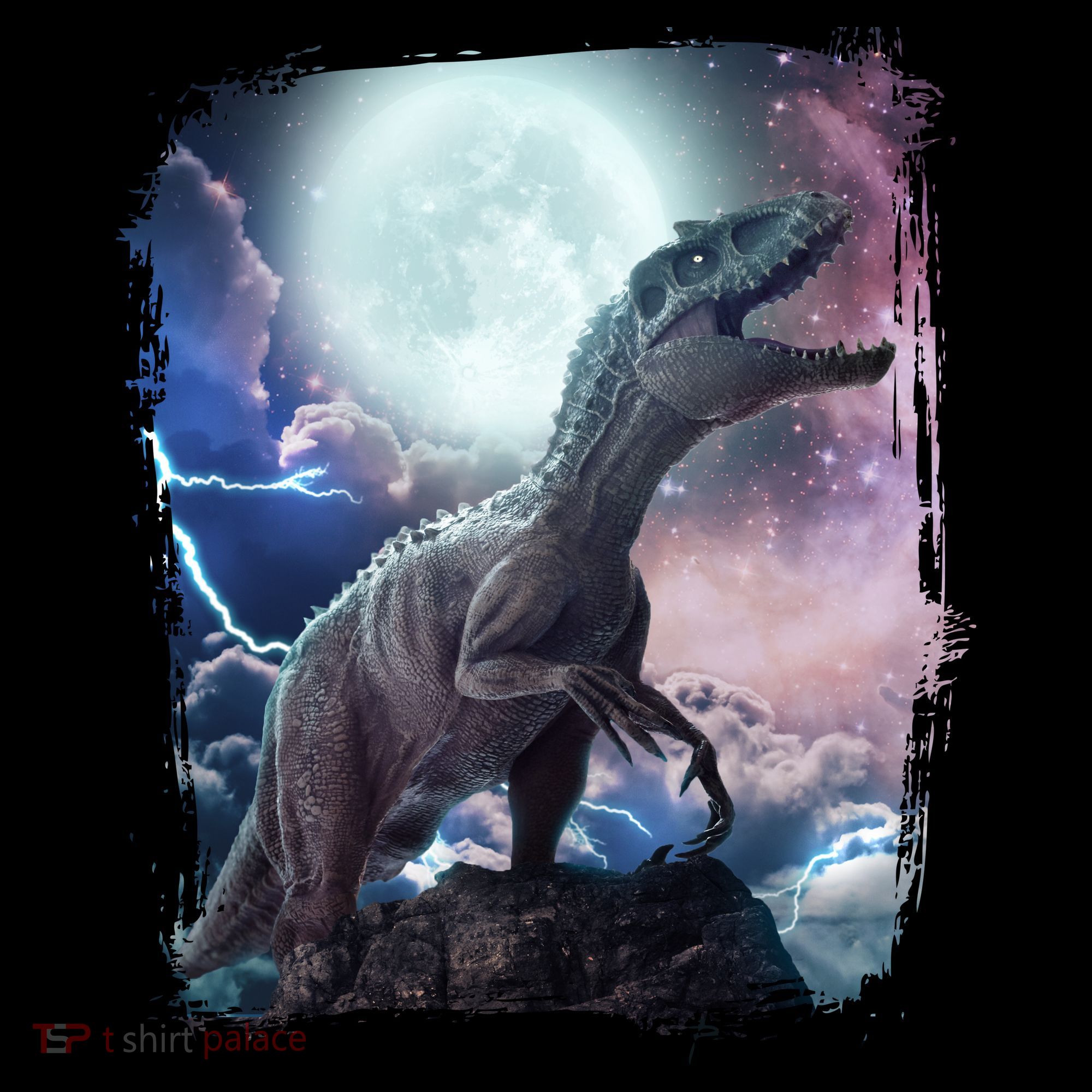 Lightning Moon Galaxy Trex Dinosaur Bucket Hat