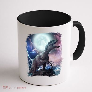 Lightning Moon Galaxy Trex Dinosaur Coffee Mug back