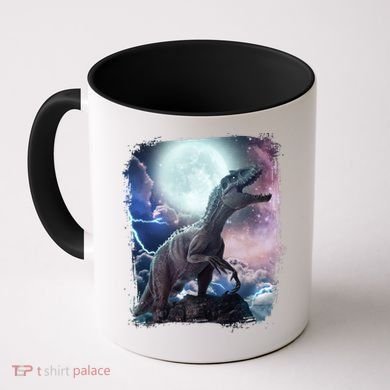 Lightning Moon Galaxy Trex Dinosaur Coffee Mug