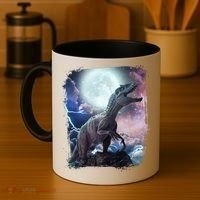 Lightning Moon Galaxy Trex Dinosaur Coffee Mug thumb 4