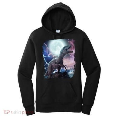 Lightning Moon Galaxy Trex Dinosaur Women's Hoodie