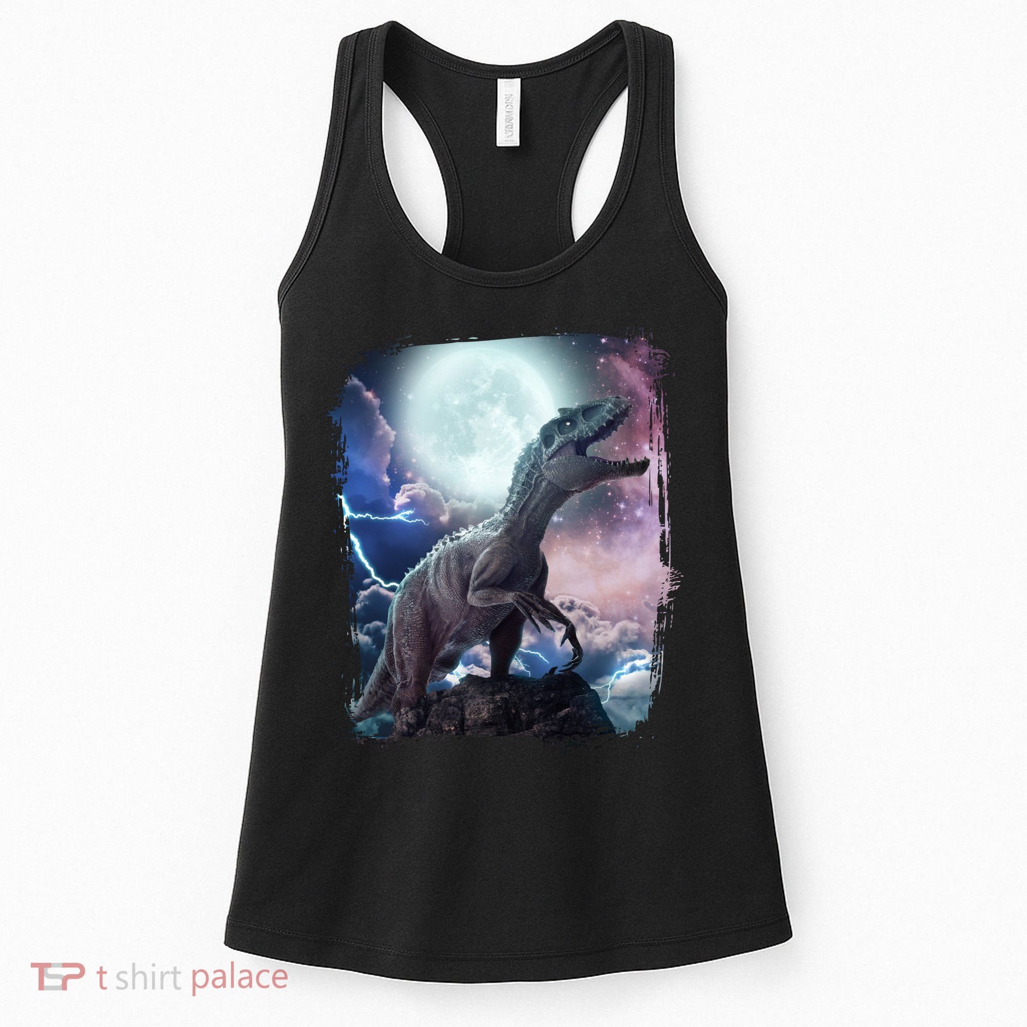 Lightning Moon Galaxy Trex Dinosaur Women's Tank Top