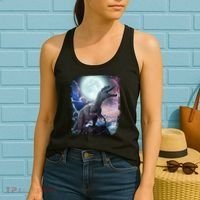 Lightning Moon Galaxy Trex Dinosaur Women's Tank Top thumb 2